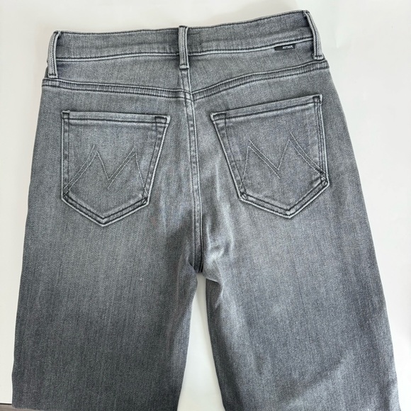 MOTHER The Rascal High Rise Sliced Up Heel Jeans In Digging Up Dirt Wash Size 24 - Picture 7 of 10